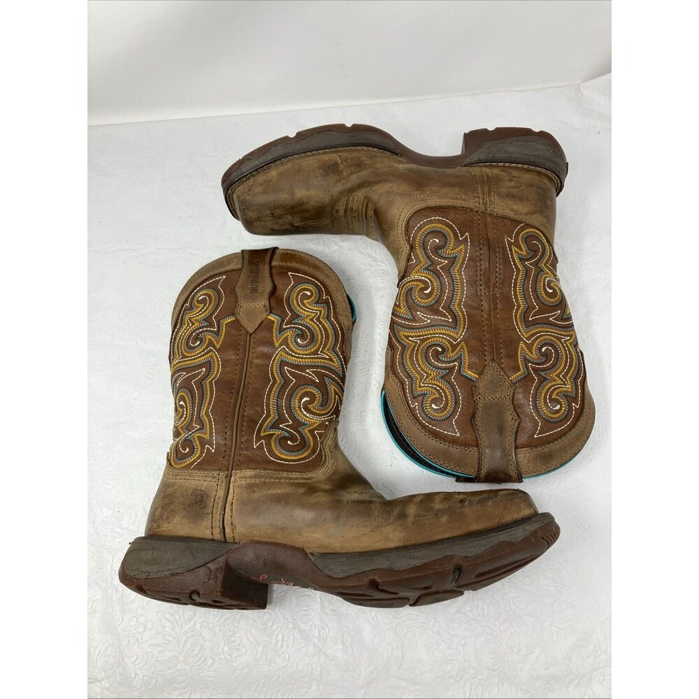Durango Lady Rebel Western Composite Toe Work Boots Womens 7 M Brown Leather